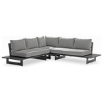 Meridian Furniture - Maldives Outdoor Patio Sectional, Grey, Grey Frame - Create your own custom contemporary look on the deck or porch with the addition of this Maldives outdoor patio armless chair. Part of a large collection that lets you mix and match modular pieces to get the look you crave most. This sectional has grey water resistant fabric with a base made from grey aluminum, so it's sturdy, tough, and ready to face the elements with impeccable beauty, season in and season out. Shop the contemporary pieces in this collection to create the outdoor entertaining area of your dreams.