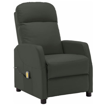 vidaXL Massage Chair Leisure Recliner for Home Theater Anthracite Faux Leather