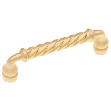 Twisted Pull, 3" c/c, Satin Brass