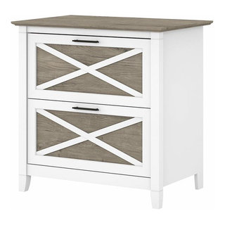 Mayfield Accent Storage Cabinet with Doors Shiplap Gray/Pure White - Bush  Furniture