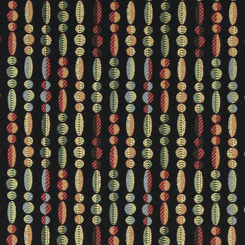 Red, Blue, Green and Black, Geometric Striped Contemporary Upholstery Fabric
