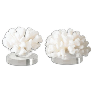Contemporary Coral Sculptures, Set of 2