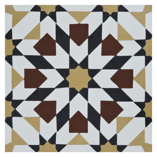Tamaris Handmade Cement Tile, Dark/Light Brown/Black, Sample - Contemporary  - Wall And Floor Tile - by MoroccanMosaicTile House | Houzz