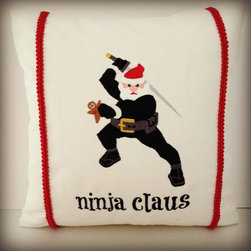 Ninja Claus Throw Pillow Cover {14 inch} - Decorative Pillows
