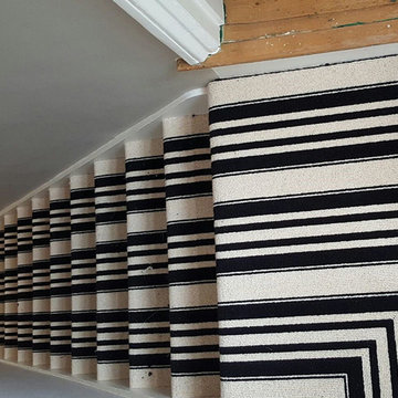 Black & White Stripe Carpet to Stairs and Landings
