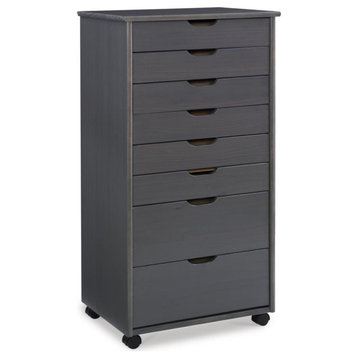 Cary Eight Drawer Rolling Storage Cart, Grey