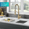 Bolden Commercial Style 2-Function Pull-Down 1-Handle 1-Hole Kitchen Faucet, Brushed Brass