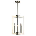 Eglo - Jordan 3-Light Pendant, Satin Nickel - Eglo's Jordan family ignites timeless elegance of candle-stick lighting with beautiful metal framing. This three light pendant can suit a variety of your lighting needs around the home for its sleek appearance and warm glow. Satin nickel finished, as a 13 inch design this fixture is a beautiful way of including a traditional mark on your living space.