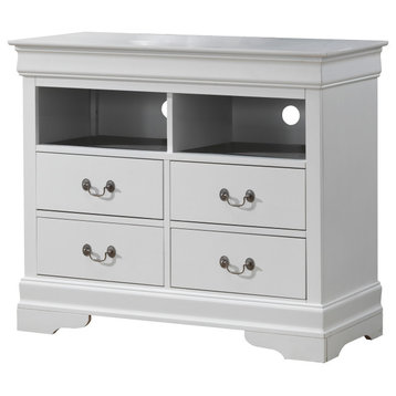 Louis Phillipe White 4 Drawer Chest of Drawers (42 in L. X 18 in W. X 35 in H.)
