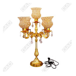 CRYSTAL CHIMNEYS & DROPS CANDLE STAND - Candle Holders & Candelabra