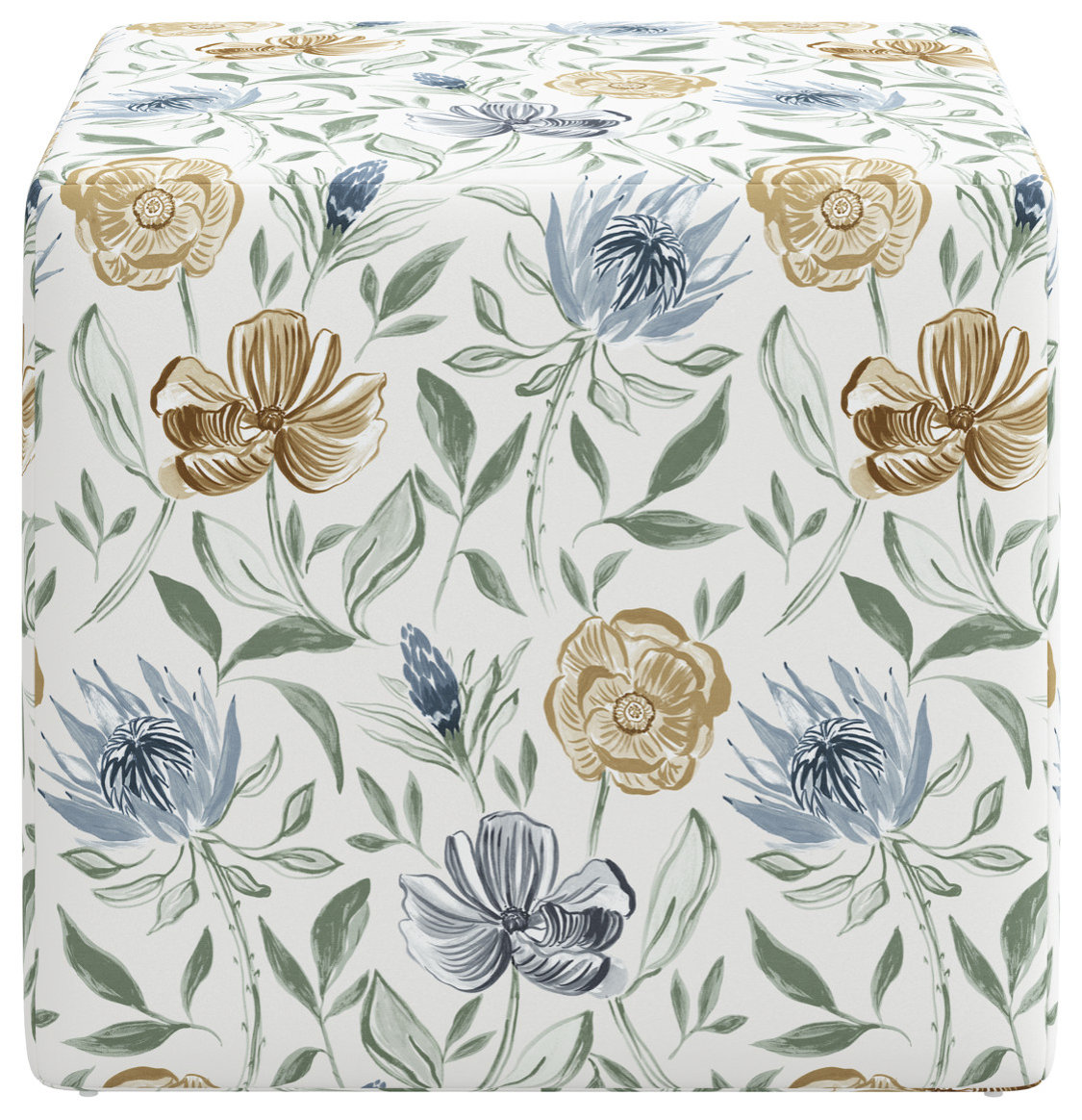 Ottoman, Garden Floral Sage