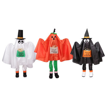 Ghost Pumpkin and Bat Standing Halloween Kid Figures, 36"