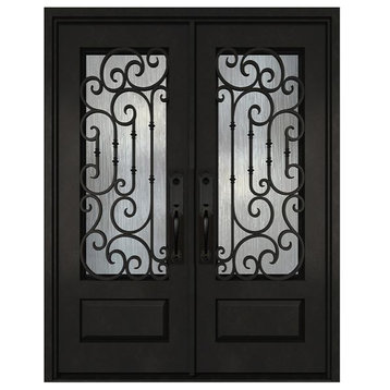 Iron Front Door: ID03, 73 1/4" X 97" X 6", Lefthand Swing