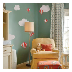 Hot air balloon With Clouds, Color Scheme A