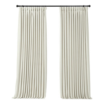 Signature Off White Doublewide Blackout Velvet Curtain Single Panel, 100"x108"