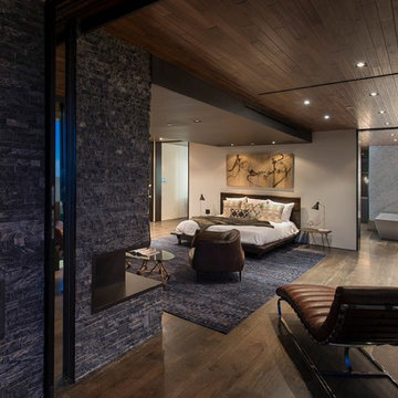 Benedict Canyon Beverly Hills warm modern primary bedroom interior design