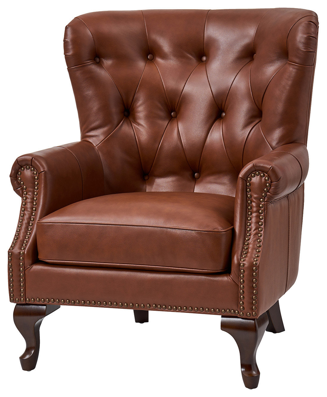 Genuine Leather Armchair With Removable Cushion Traditional genuine-leather-armchair-with-removable-cushion-traditional