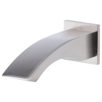 AB3301-BN Brushed Nickel Curved Wallmounted Tub Filler Bathroom Spout