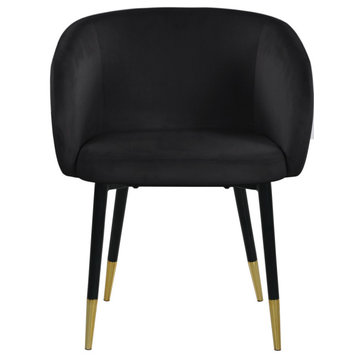 The Soho Dining Chair, Black, Velvet