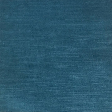 Pond Strie Textured Microfiber Slubbed Velvet Upholstery Fabric, Azure