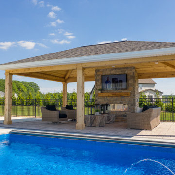 Wadsworth Pool Structure, Fireplace and Outdoor Kitchen
