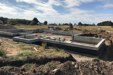 The foundation is prepared for the Joto-vent system installation.