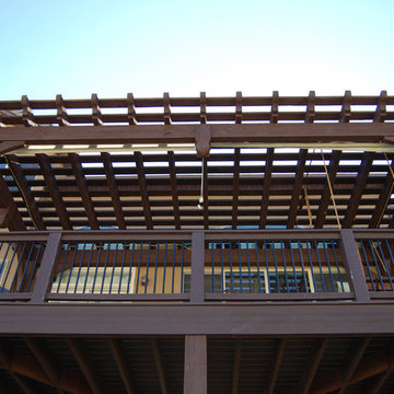 Backyard Timber Deck, Stairs and Attached Pergola