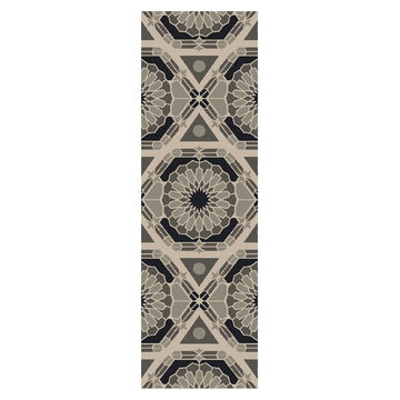 Kaleidoscope Amazing Mosaic Runner Rug in Beige / Charcoal by Surya -$989.88
