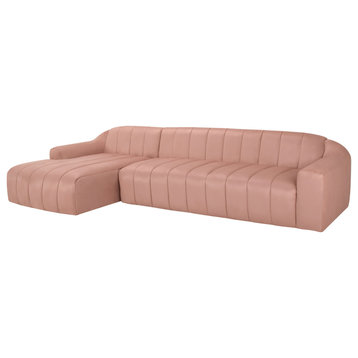Coraline Petal Microsuede Fabric Sectional Sofa, HGSN425