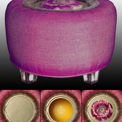 TrueBee&reg; Design - 'Platinum Poppy' CROWN Storage Ottoman by TrueBee&reg; Design - Footstools And Ottomans