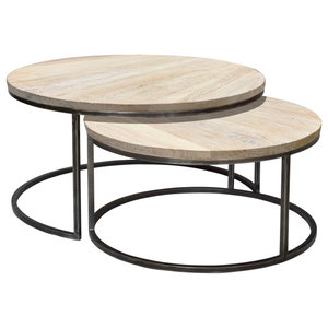 Round Nesting Coffee Table Df Jack Industrial Coffee Table Sets By Dutch Furniture Houzz