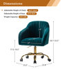 Swivel Rolling Task Chair With Tufted Back, Teal