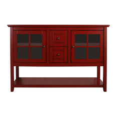 50 Most Por Red Entertainment Centers And Tv Stands For 2019 Houzz 52 Wood Console Table Tv Stand Antique Red