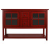52" Wood Console Table TV Stand, Antique Red