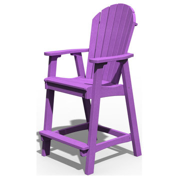 Poly Lumber Adirondack Dining Chair, Purple, Bar Height