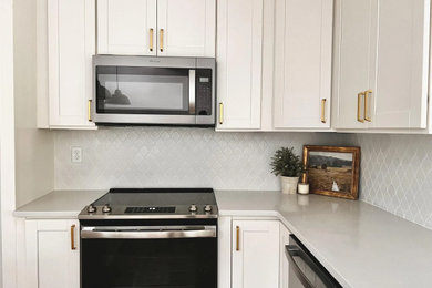 Example of a minimalist kitchen design in Miami