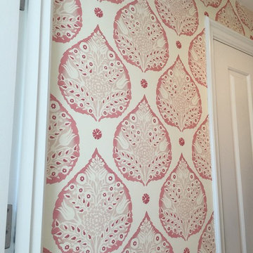 Young Girl's Pink Wallpaper Bathroom