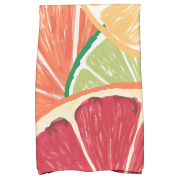 18"x30" Lemonade, Geometric Print Kitchen Towel, Orange