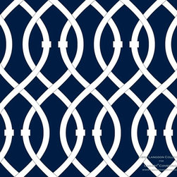 Casart coverings - Navy Lively Lattice - Custom Printed Removable Wallpaper - Wallpaper