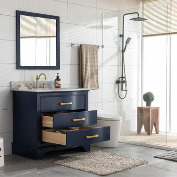 Monroe 36" Bathroom Vanity, Navy Blue