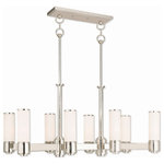Livex Lighting - Livex Lighting 52108-35 Weston - Eight Light Linear Chandelier - This stunning design features a polished nickel fiWeston Eight Light L Polished Nickel Sati *UL Approved: YES Energy Star Qualified: n/a ADA Certified: n/a  *Number of Lights: Lamp: 8-*Wattage:60w Candelabra Base bulb(s) *Bulb Included:No *Bulb Type:Candelabra Base *Finish Type:Polished Nickel