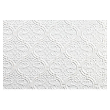 Vintage Florid Lantern White 6-1/4"x7-1/4" Ceramic Wall Mosaic Tile