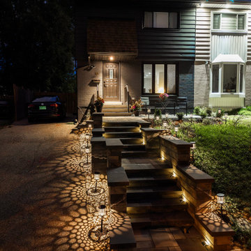 Modern Front Entrance & Landscape Lighting Transformation