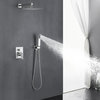 One Handle High Pressure Shower Faucet with Hand Shower and Brass Valve, Brushed Nickel, 12inch