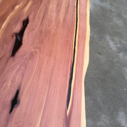 Simple Long aromatic Cedar bench - Clear Coat Beauftiful grain. - Upholstered Benches