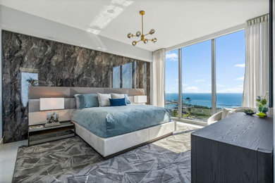 Example of an eclectic bedroom design in Tampa