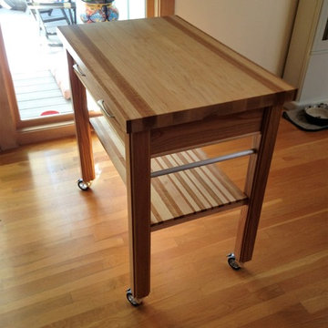 Rolling Kitchen Utility Butcher Block
