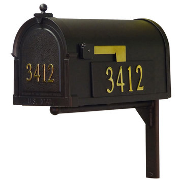 Berkshire Mailbox With Front & Side Address Numbers & Mailbox Mounting Bracket