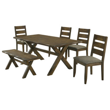Alston Dining Room Set Knotty Nutmeg and Grey Dining Table Brown