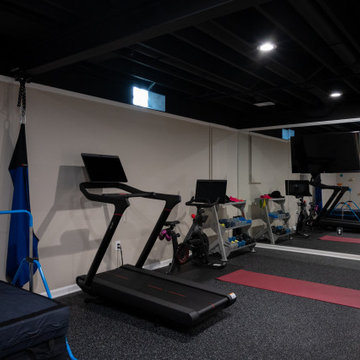 Finished Basement with Rockwall, Gym, Bathroom, Bedroom and Office in Troy, MI